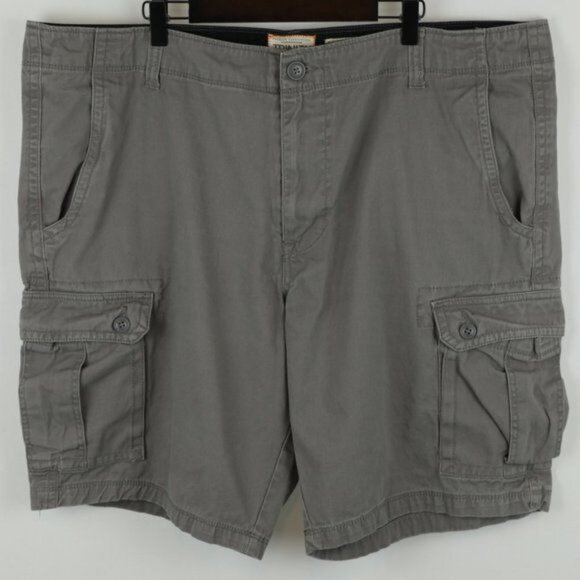 Trinity Men's Size 42 Gray Cotton Casual Flat Front Cargo Shorts - Picture 1 of 11